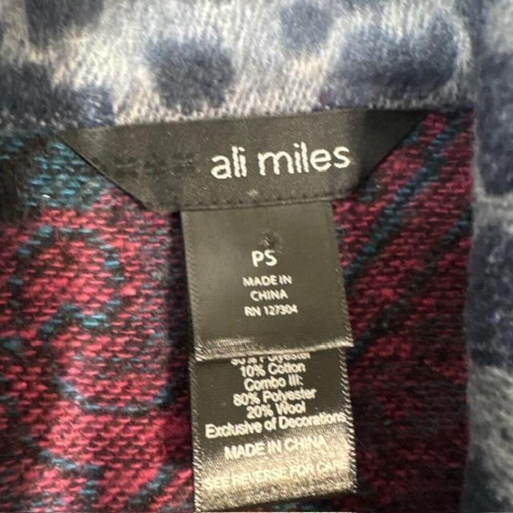 Ali Miles Jacket Womens Petite Small Multicolor Patchwork Paisley Boho Art - Picture 4 of 9